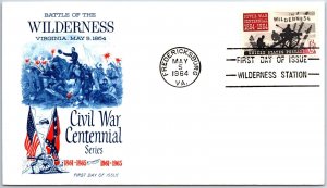 U.S. FIRST DAY COVER BATTLE OF THE WILDERNESS CIVIL WAR VIRGINIA MAY 5 1864 1964