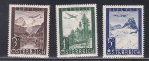 Austria # C50-52, Airplane over Scenic Views, Mint LH, 1/3 Cat.