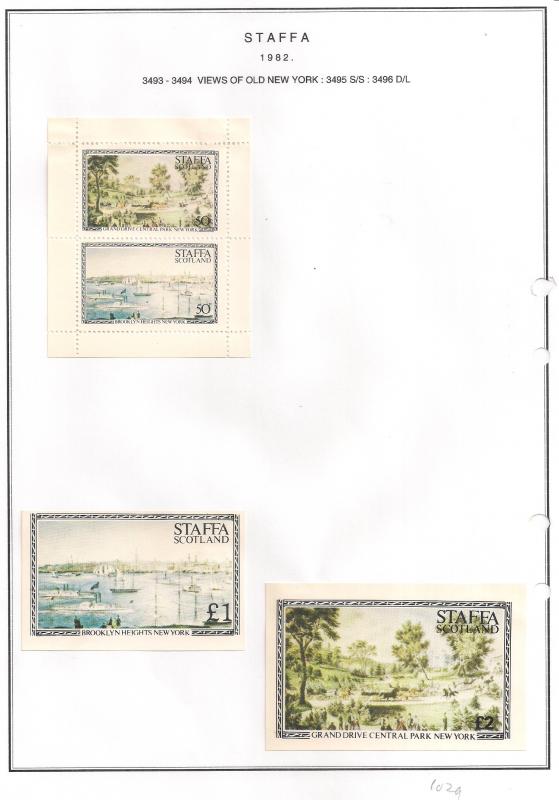 SCOTLAND - STAFFA - 1982 - Old New York - Perf 2v, Souv, D/L Sheets - MLH