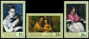 Burundi 1987 Scott C59-C61 Paintings MNH