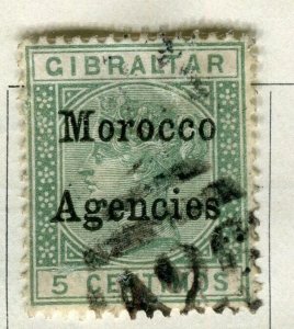 MOROCCO AGENCIES; 1898 early classic QV Optd. issue fine used 5c. value