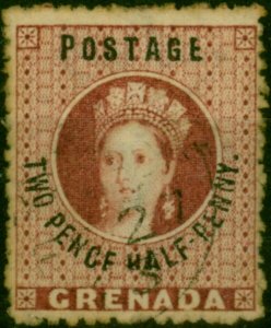 Grenada 1881 2 1/2d Rose-Lake SG24b 'PENCF' Error Fine Used