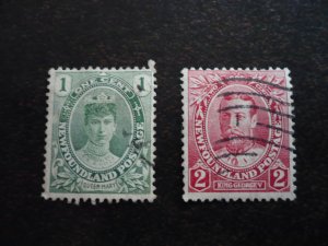 Stamps - Newfoundland - Scott# 104-105 - Used Part Set of 2 Stamps