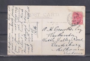 NEW SOUTH WALES, PRETTY PINE cds., 1910 ppc.   S.S. ULIMAROA  to Melbourne