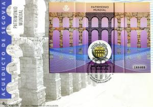Spain 2016 FDC World Heritage Segovia Aqueduct 1v M/S Cover Fold-Out Stamps