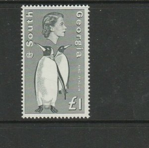 South Georgia 1963/9 Defs £1 Grey Black UM/MNH SG 16