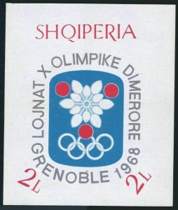 Albania 1109,MNH.Michel Bl.31. Olympics Grenoble-1968.Emblem.