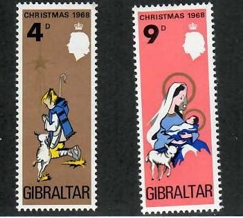 Gibraltar; Scott 217-218; 1968; Unused; NH; Complete Set