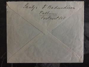 1926 Tallinn Estonia Short Paid Cover to Czechoslovakia