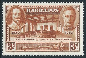 Barbados, Sc #206, 3d MH