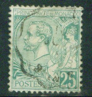 MONACO Scott 20 Prince Albert I used stamp 1891 CV$29