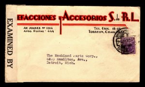 Mexico 1942 Censor Cover to USA / Nice Graphics - L5731