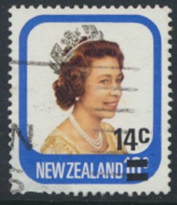 New Zealand  SG 1202 SC# 694 Opt Surcharge  Used  QE II - see detail & scan