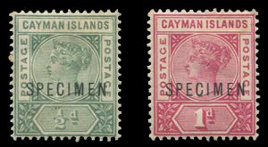 Cayman Islands #1-2S (SG 1-2s) Cat£170, 1900 Victoria, set of two, overprint...