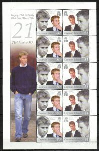 Cayman Islands Stamp 884  - Prince William 21st birthday