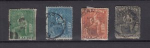 Barbados QV 1870 1/2d 1d 6d 1/- Collection Fine Used BP9434