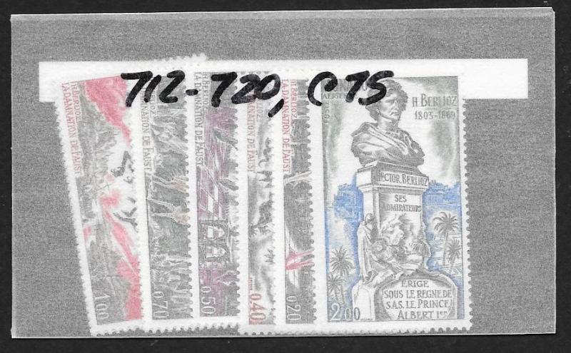 MONACO Sc#712-720, C75 Complete Mint Never Hinged Set