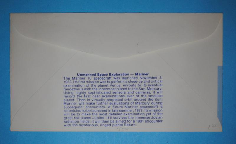 1557 FDC Plate Block Mariner 10 Venus Mercury Fleetwood