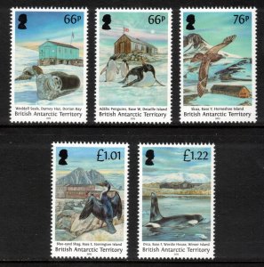 BRITISH ANTARCTIC 2015 Historic Huts; Scott 496-500, SG 675-79; MNH