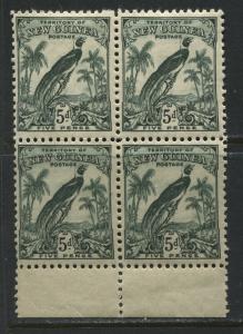New Guinea 1932 5d unmounted mint NH block of 4