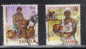 ZAMBIA  SC# 242+244A **USED**  1981-83 5c+12c    SEE SCAN