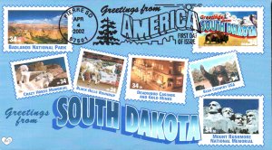 #3601 Greetings From South Dakota M & D FDC