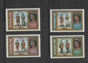 ST. LUCIA #438-441 1978 DRESS UNIFORMS MINT VF NH O.G aa