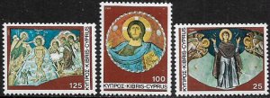 Cyprus #574-6 MNH Set - Christmas Frescoes