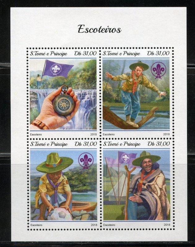 SAO TOME  2018 SCOUTS  SOUVENIR SHEET II  MINT NH