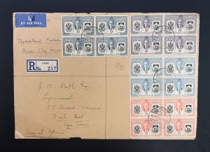 1931 Nyassaland Diamond Jubilee Blocks of 4 on First Day Reg Cover SG167-170