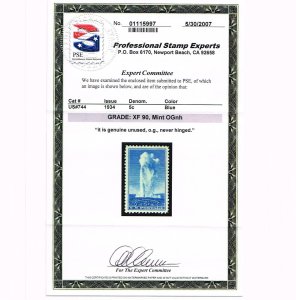 EXCELLENT GENUINE SCOTT #744 MINT PRISTINE OG NH PSE CERT GRADED XF-90  #20614