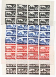 GB 1967 Castles no wmk set 2/6d - £1 in unmounted mint marginal blks of 12 (5s