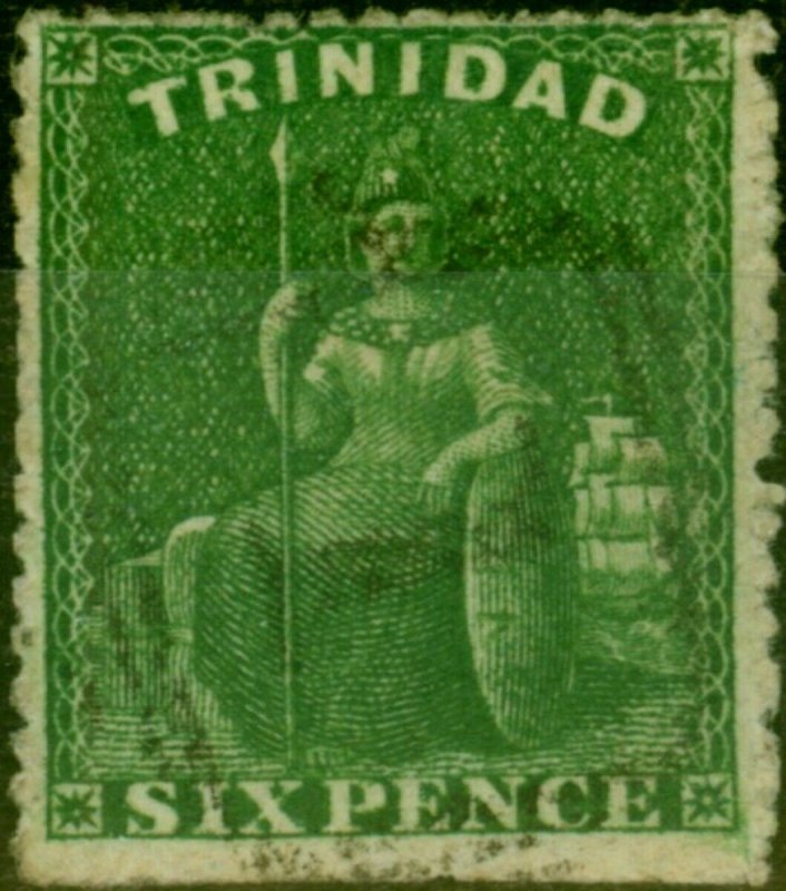 Trinidad 1861 6d Deep Green SG57 V.F.U