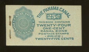 1924 United States Canal Zone Stamp #71e Mint F/VF Full Booklet, 4 Panes of 6