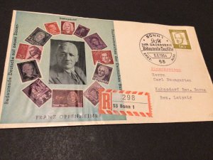 Germany Registered Bonn 1964 Franz Oppenheimer stamps illustrated Ref 61364