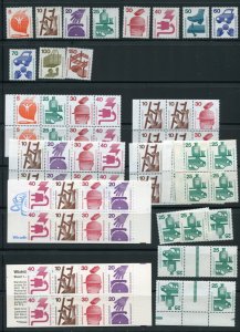 Germany 1074-85 Accident Prevention Stamp Set, Booklet Panes, Pairs MNH 1971-74
