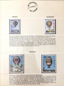 World Aviation Lindner Album Stamps Covers Sheets MNH Used 55 Pages.(GM1750)