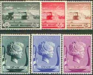 Belgium 1940 Queen Elizabeth Musical Foundation set of 6 ...