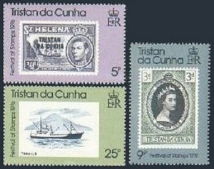 Tristan da Cunha 206-208,208a,MNH.Mi 206-208,Bl.4. Festival Stamps,1976.Ship,Map