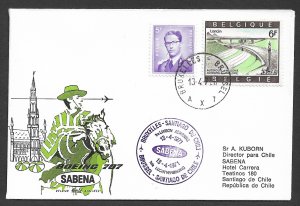 BELGIUM FFC 1971 SABENA First Flight Cover to SANTIAGO CHILE