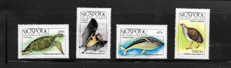 WILDLIFE - NIUAFOOU  #42-45 self-adhesive  MNH