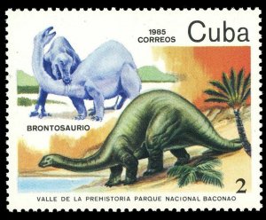 CUBA Sc# 2766 DINOSAURS Prehistoric  BRONTOSAURUS 2c  1985 MNH mint