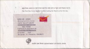 INDIA - 2010 EMS COVER WITH MAHATMA GANDHI STAMPS