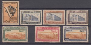 J38839, jlstamps, 1946 brazil  set mnh/ #643-9 postal union