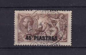 British Levant KGV 45 Piastres On 2s 6d Seahorse SG48 Fine Used BP16227