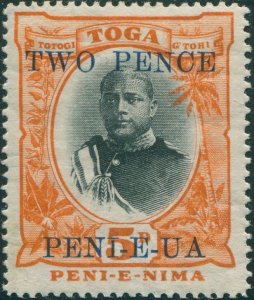 Tonga 1923 SG64 2d on 5d King George II MLH