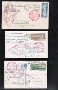 USA #C13 - #C15 Very Fine Used On Two Picture Postcards & 1 Flown Cover