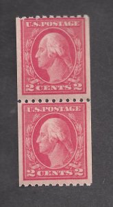 USA  Scott # 442  MNH  Coil Pair   CV = $ 55.00  Lot 170117