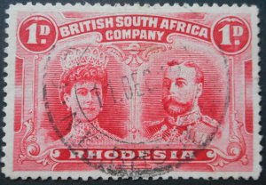 Rhodesia Double Head One Penny with CHINSALI (DC) postmark