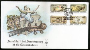 Namibia 1992 Windhoek Conservatoir Anni. Art Painting Violin Sc 706-9 FDC # 1...